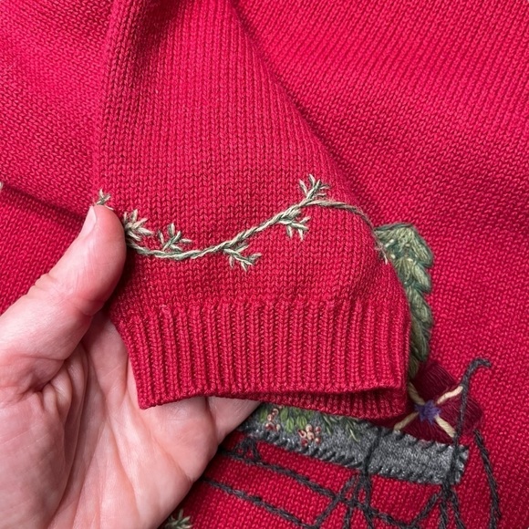 Woolrich Embroidered Sleigh Wool/Cotton Blend Christmas Holiday Sweater MP - Picture 4 of 10